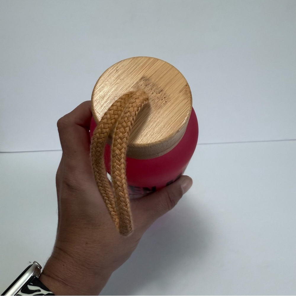 Pink Glass Tumbler with Bamboo Lid Even My Anxiety Has Anxiety - Picture 2 of 5